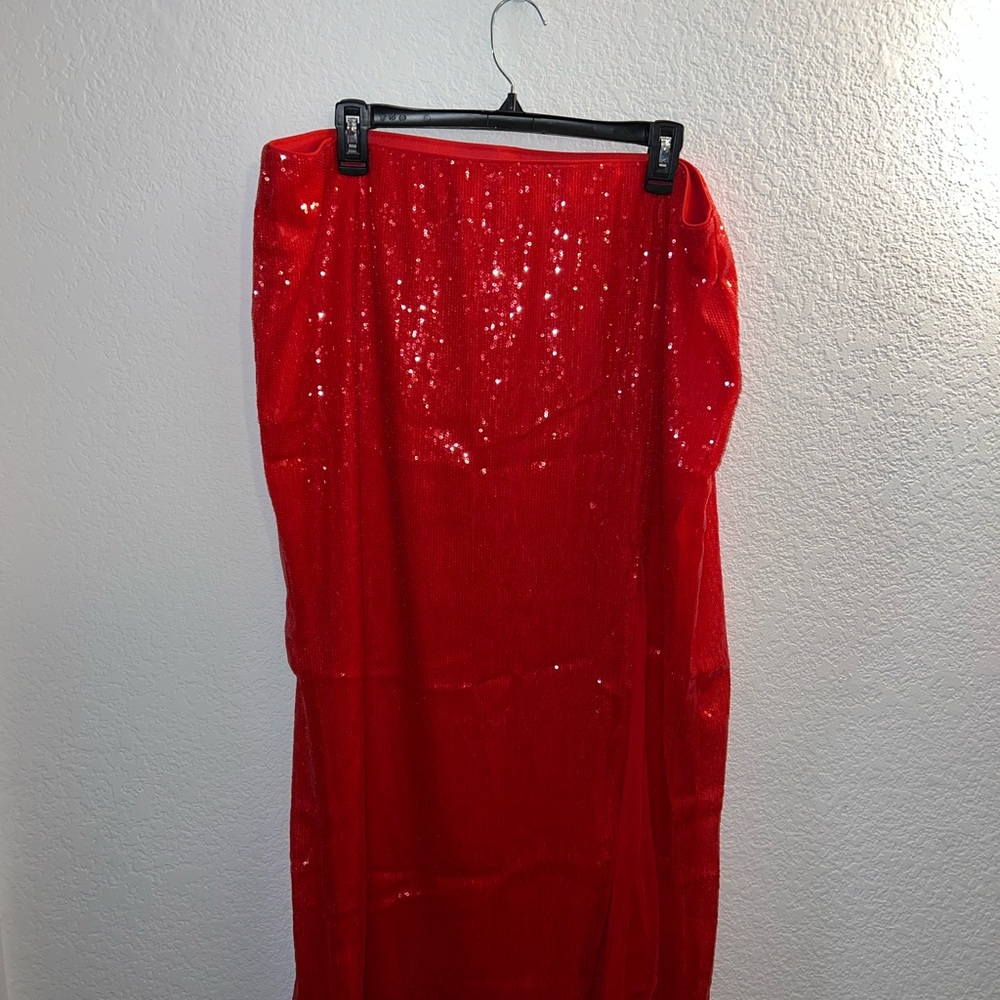 A New Day Red Sequin Maxi Skirt